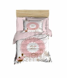 L'essentiel linge de maison Juego de funda nórdica PH117 - Rosa, Blanco y Polvo